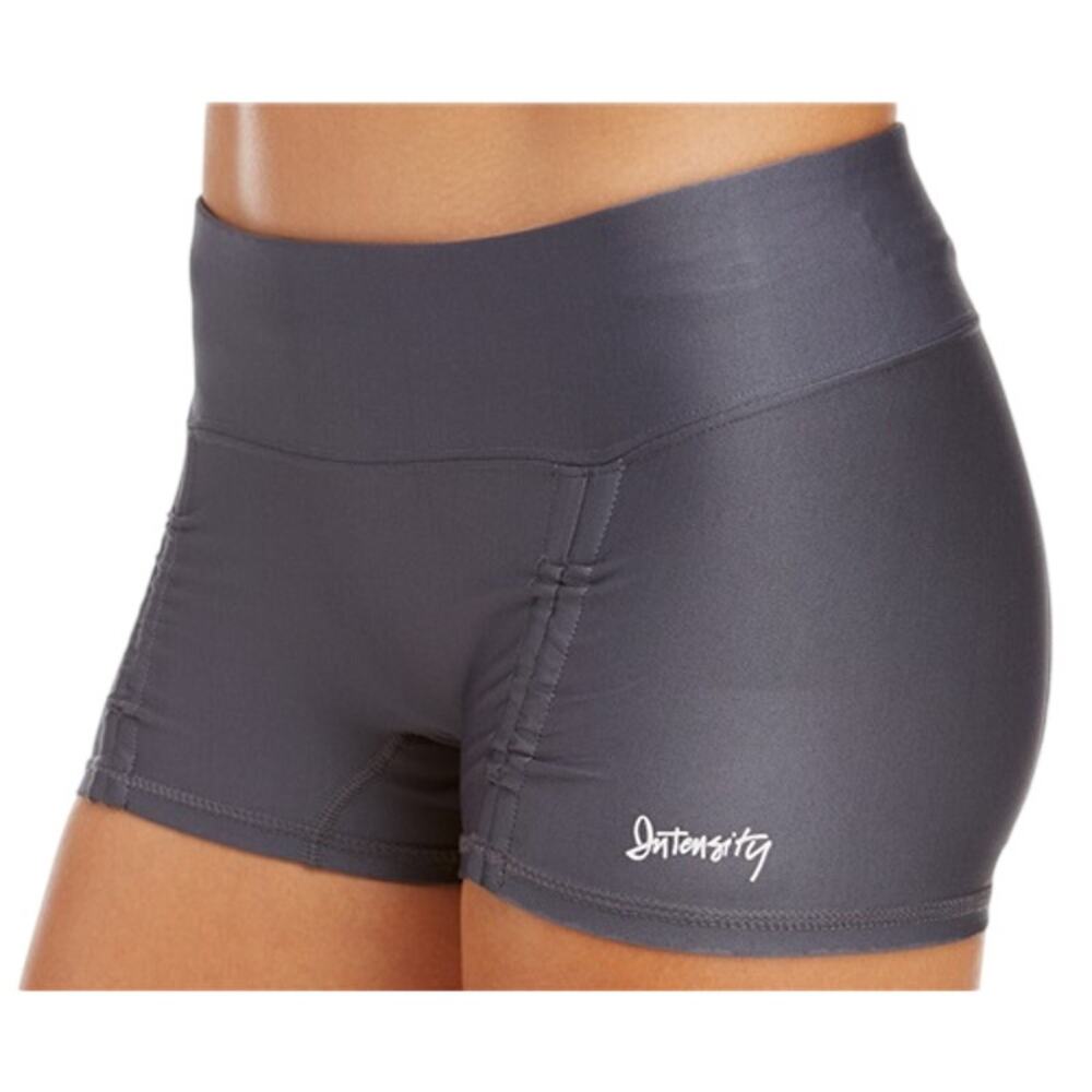Intensity Women's Soft Block Ruched Spandex 2.5" Shorts Gunmetal WXS